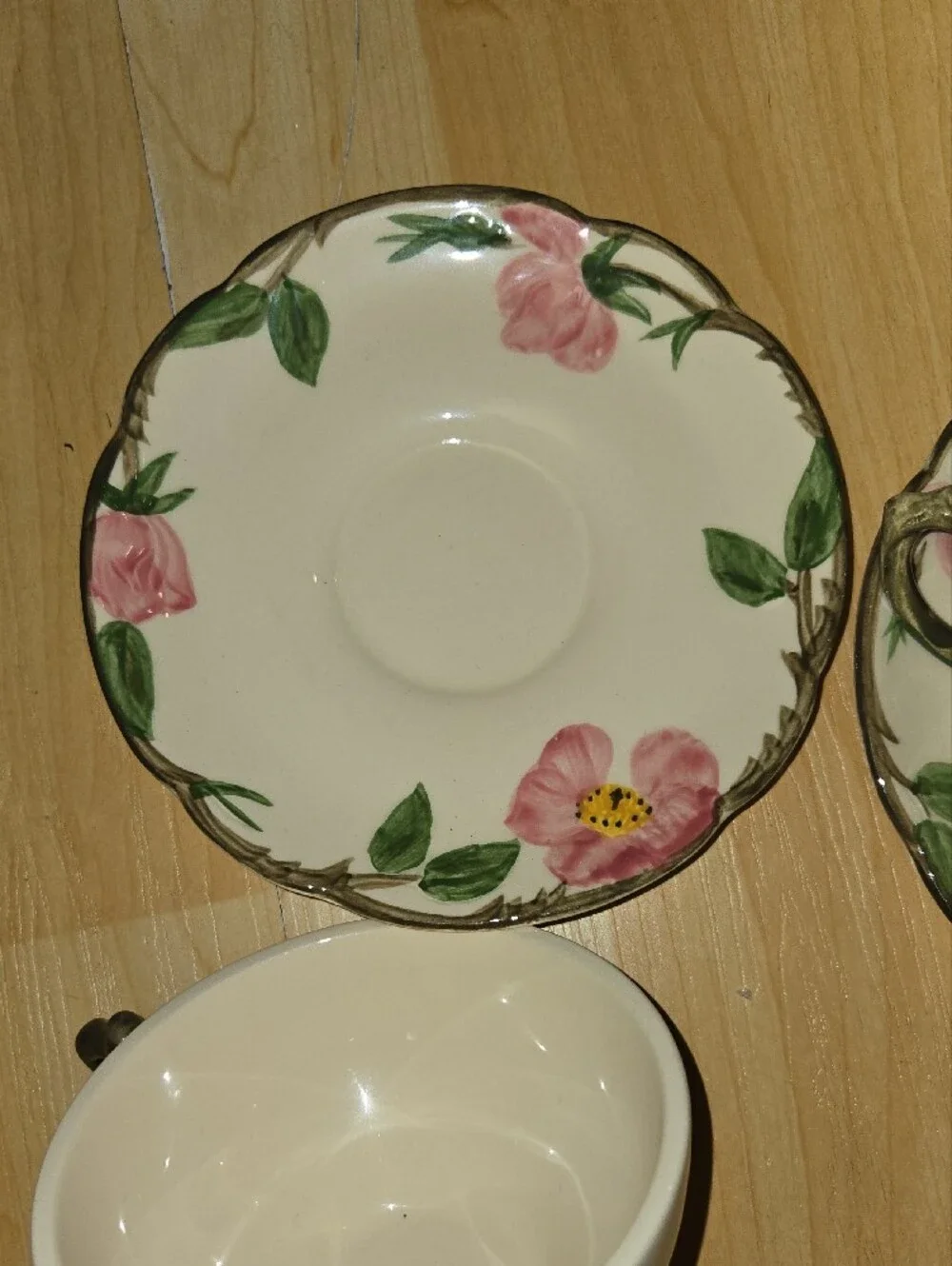 Fransican Desert Rose Teacup & Saucer Set